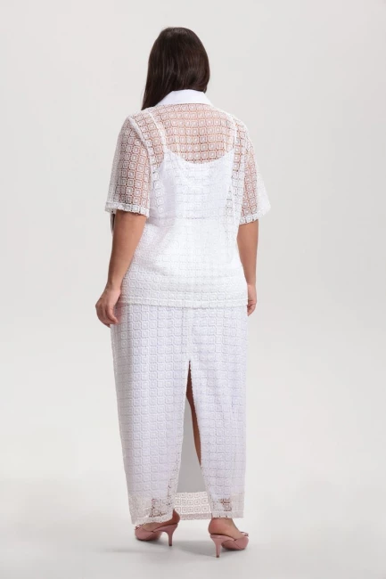 Юбка из кружевного шитья на подкладке – фото – Plus Size 50–64 – Моно-Стиль