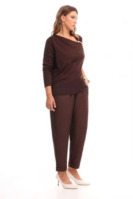 Брюки с подворотом из поливискозы