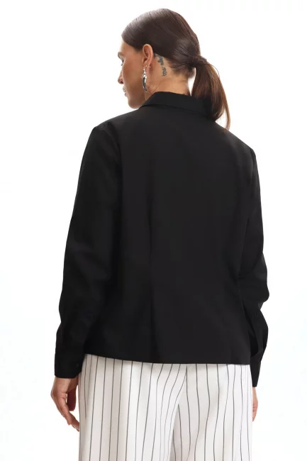 Рубашка из slim черного цвета на рост 164