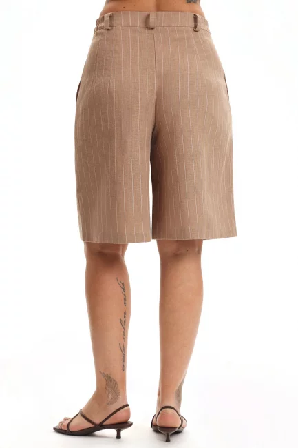 Шорты изо льна в полоску