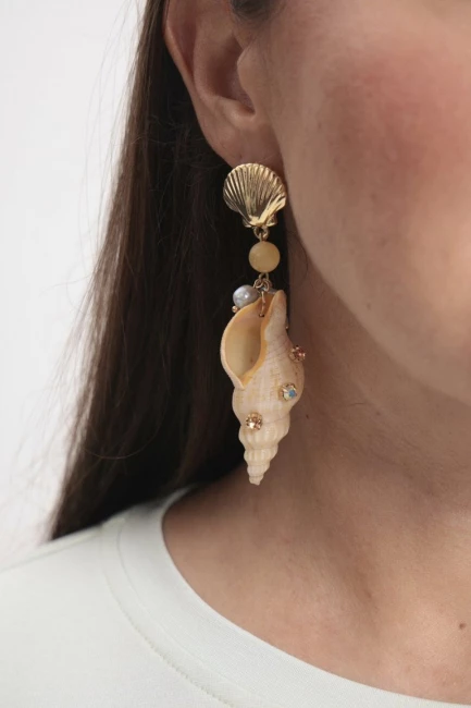 Серьги Риф золото – фото – Plus Size 50–64 – Моно-Стиль