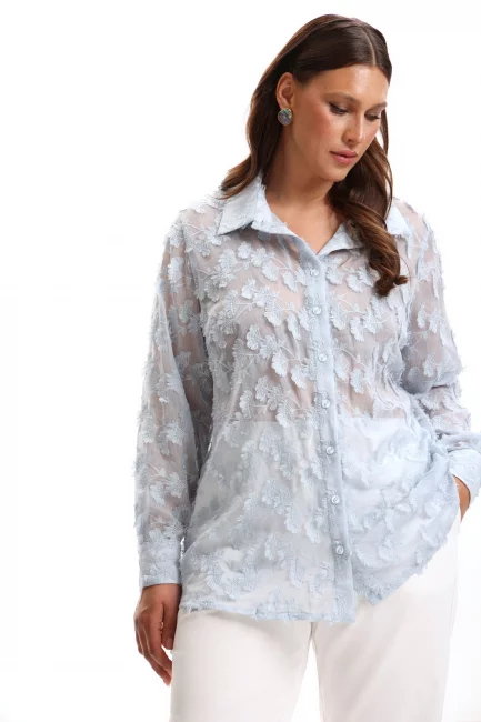 Блузка из тенселя с эффектом 3Д