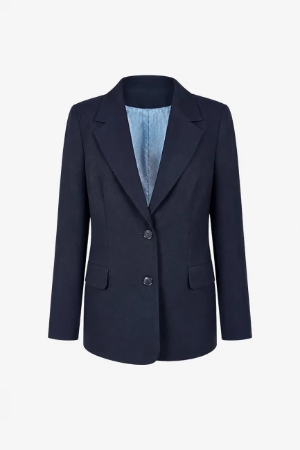 Жакет из темно-синей костюмной ткани – фото – Plus Size 50–64 – Моно-Стиль