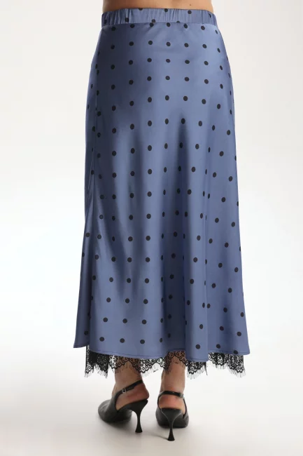 Юбка комбинация с принтом и кружевом