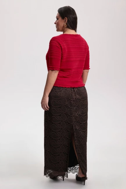 Юбка карандаш макси из кружева на подкладке – фото – Plus Size 50–64 – Моно-Стиль