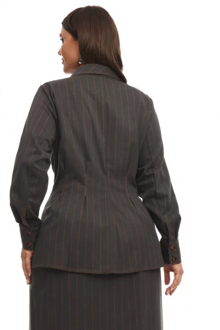 Рубашка с защипами и принтом полоска