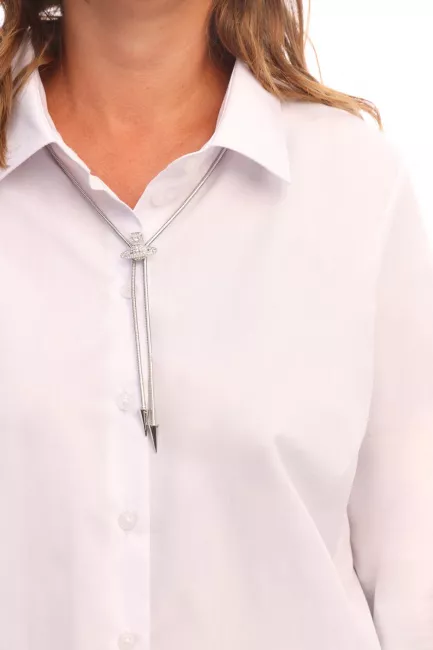 Рубашка regular на рост 164 из белого смесового хлопка