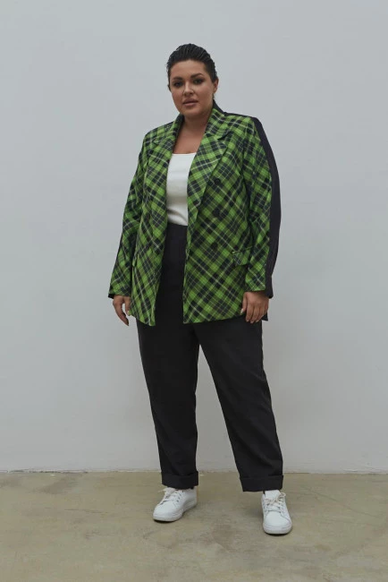 Пиджак рубашка двубортный комбинированный