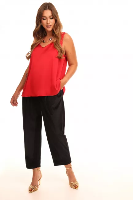 Красный шелковый топ на подкладке