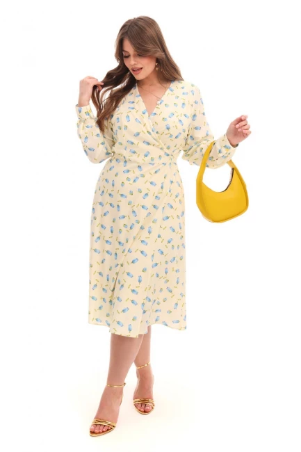 Платье на запáхе с принтом