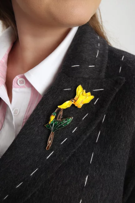 Брошь Ирис желтый