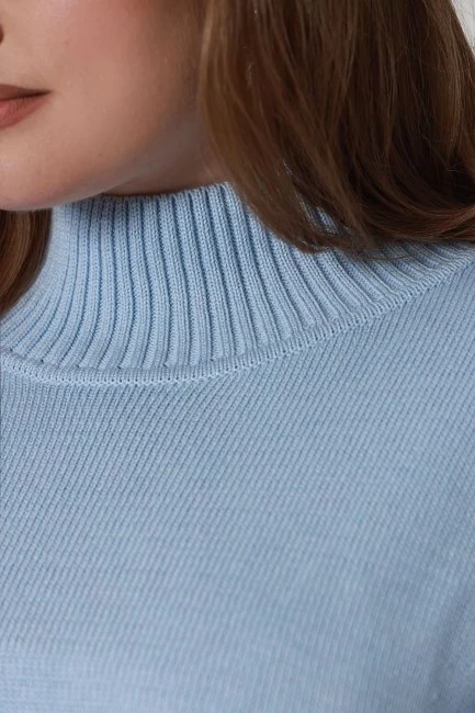 Голубой джемпер relaxed fit из вязаного смесового хлопка