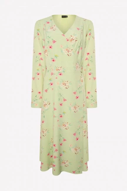 Платье с запáхом и принтом на подкладке