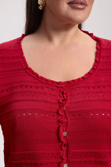 Кардиган с коротким рукавом из трикотажа – фото – Plus Size 50–64 – Моно-Стиль