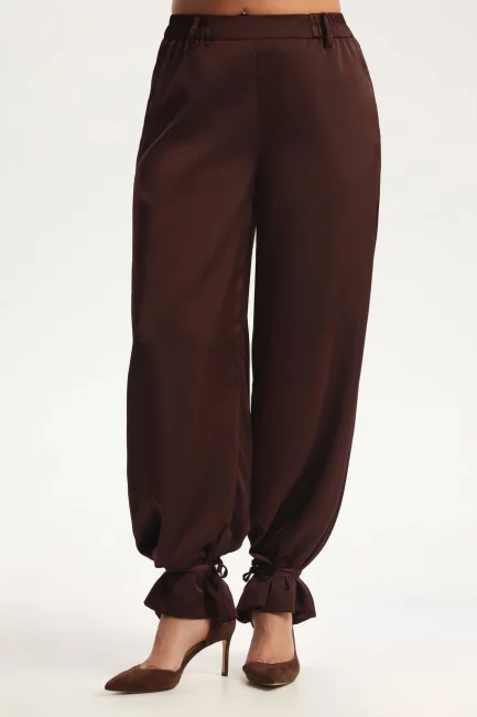 Брюки палаццо из поливискозы с завязками энкл тай