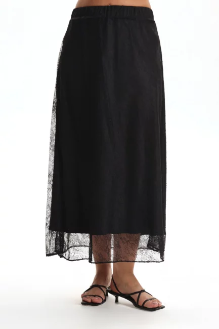 Юбка трапеция макси из кружева