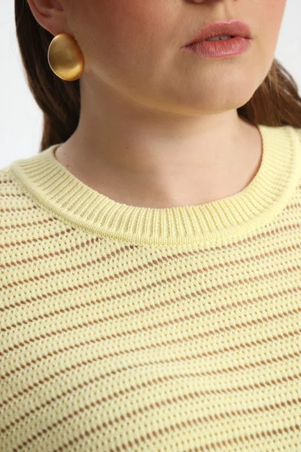 Джемпер из хлопка с фактурной вязкой