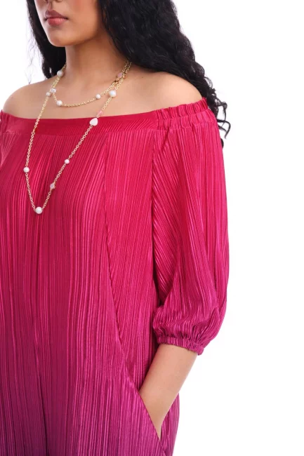 Комбинезон в мелкую гофрировку с градиентом