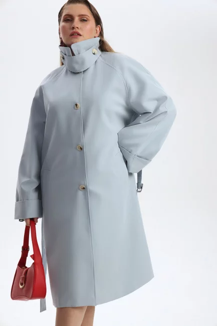 Тренч укороченной длины с добавлением хлопка