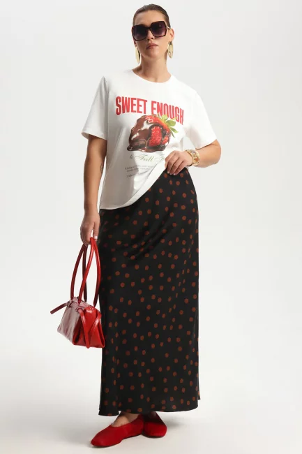 Юбка слип с принтом горох