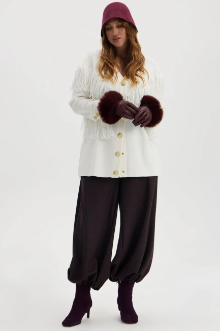 Брюки баллоны из костюмной ткани в клетку – фото – Plus Size 50–64 – Моно-Стиль
