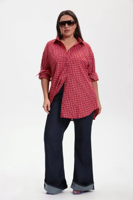 Джинсы буткат темно-синего цвета – фото – Plus Size 50–64 – Моно-Стиль