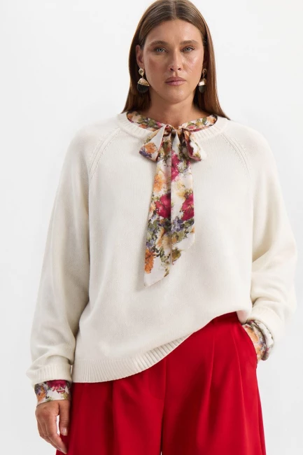 Джемпер из вязаной вискозы – фото – Plus Size 50–64 – Моно-Стиль