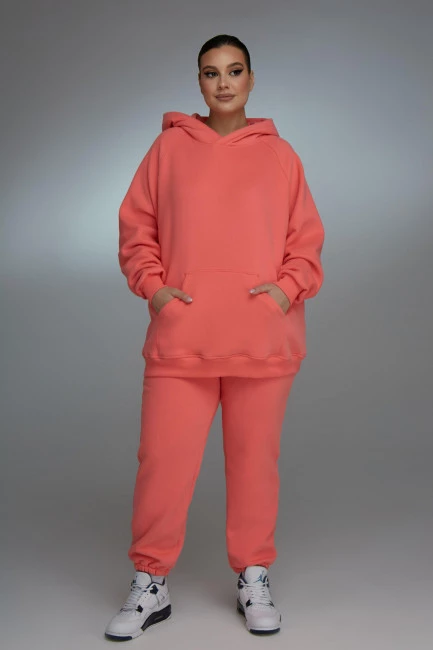 Розовое худи  relaxed fit с утеплителем
