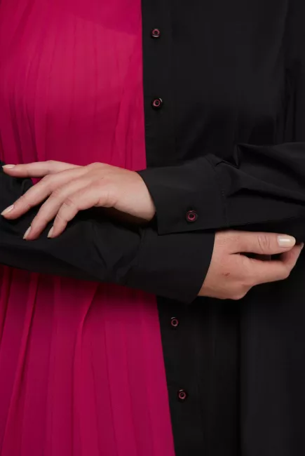 Рубашка комбинированная со вставкой гофре купить онлайн