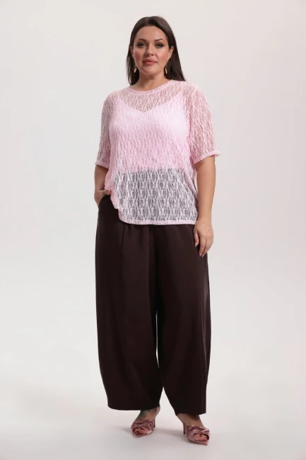 Комплект из кружевной футболки и топа – фото – Plus Size 50–64 – Моно-Стиль