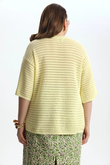 Джемпер из хлопка с фактурной вязкой