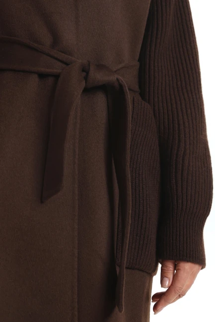 Комбинированное пальто из шерсти и кашемира – фото – Plus Size 50–64 – Моно-Стиль