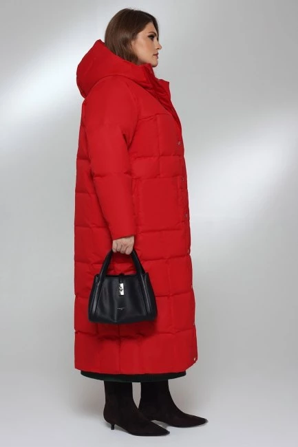 Пуховик с натуральным наполнителем длиной макси