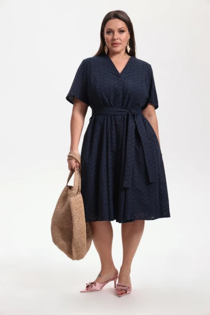 Платье на пуговицах из шитья – фото – Plus Size 50–64 – Моно-Стиль