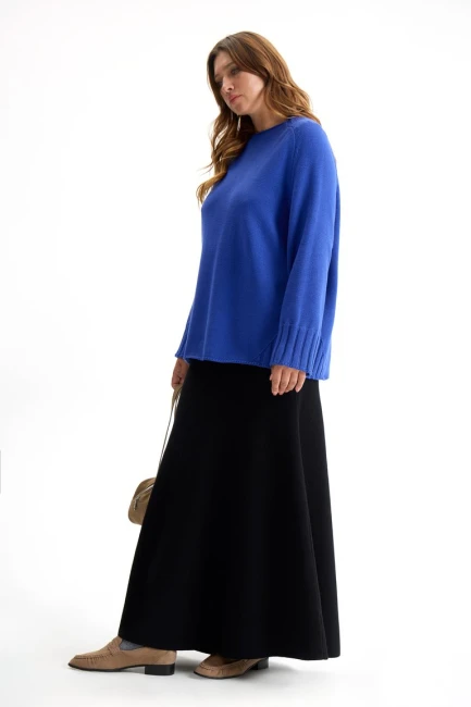 Юбка годе длиной макси из вязаного трикотажа – фото – Plus Size 50–64 – Моно-Стиль