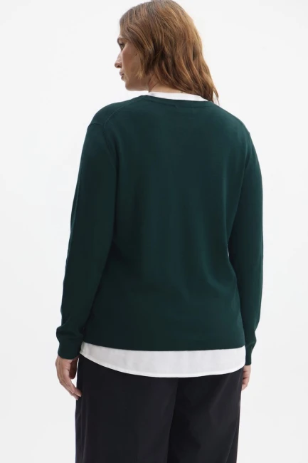 Джемпер комбинированный двуслойный – фото – Plus Size 50–64 – Моно-Стиль