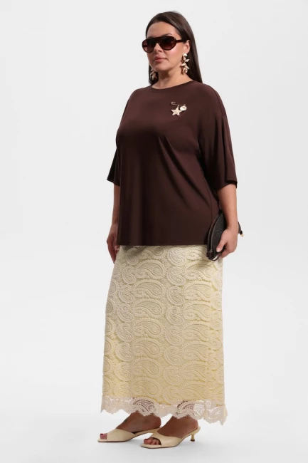 Футболка оверсайз с круглым вырезом – фото – Plus Size 50–64 – Моно-Стиль
