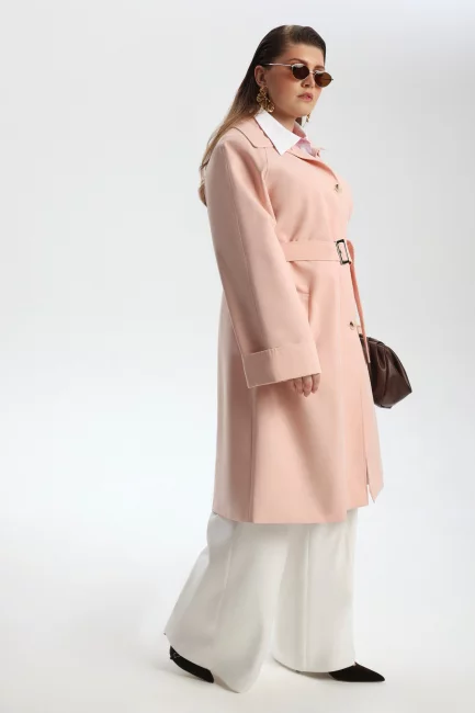 Тренч с добавлением хлопка укороченной длины