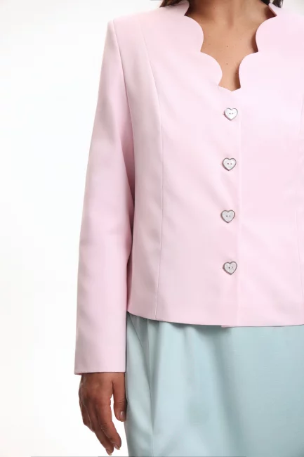 Жакет с фигурным бо́ртом из хлопка