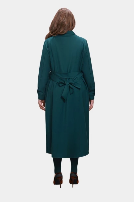 Платье рубашка из облегченной костюмной ткани – фото – Plus Size 50–64 – Моно-Стиль
