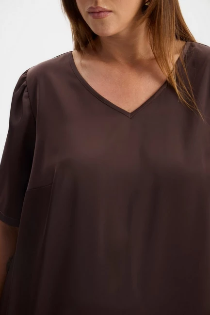 Платье с коротким рукавом в бельевом стиле – фото – Plus Size 50–64 – Моно-Стиль