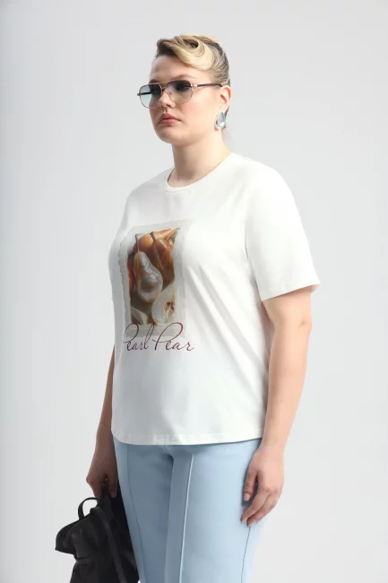 Футболка трикотаж с принтом груша