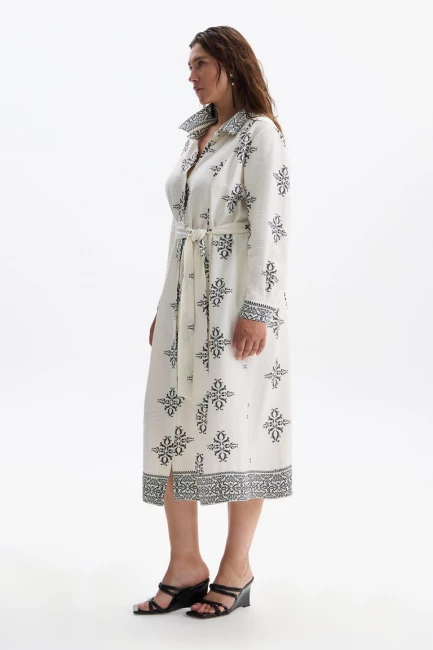 Платье рубашка из вискозы в стиле бохо – фото – Plus Size 50–64 – Моно-Стиль