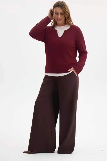 Джемпер из вискозы комбинированный – фото – Plus Size 50–64 – Моно-Стиль