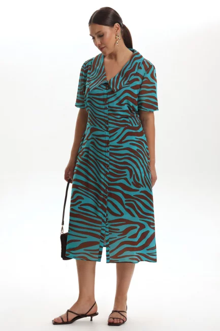 Платье с принтом и на пуговицах