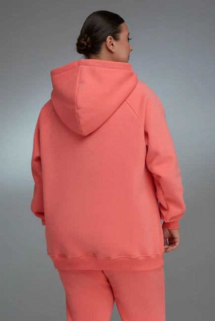 Розовое худи  relaxed fit с утеплителем