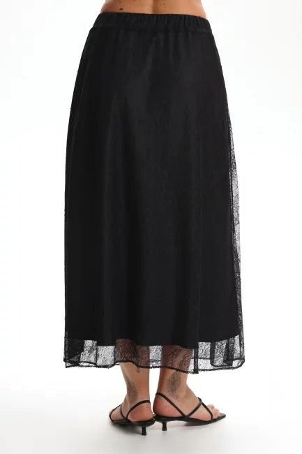 Юбка трапеция макси из кружева