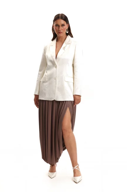 Однобортный жакет из жатой поливискозы