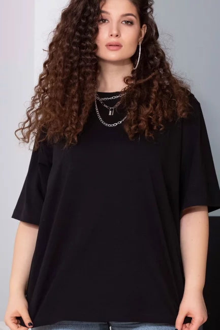 Базовая футболка ЛАГО с круглым вырезом черный