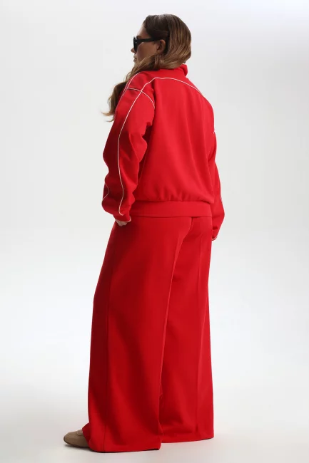 Свитшот с воротником стойка и палаццо